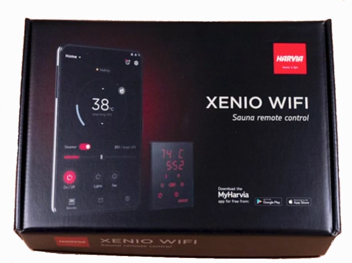 Harvia Xenio WIFI Kontrolpakke CX001WIFI, inkl. Fjernbetjeningspanel og d&oslash;rdetektor