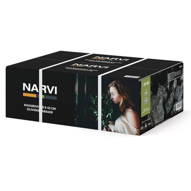 Narvi saunasten i olivindiabas (5&ndash;10 cm, 20 kg kasse)